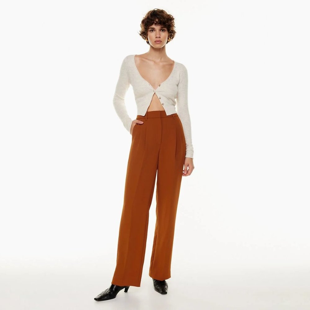 Aritzia Wilfred Effortless Pant in Rich Chestnut
